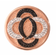 Nikki Lissoni Fashionable Black V White Rose Gold Plate 33mm Coin